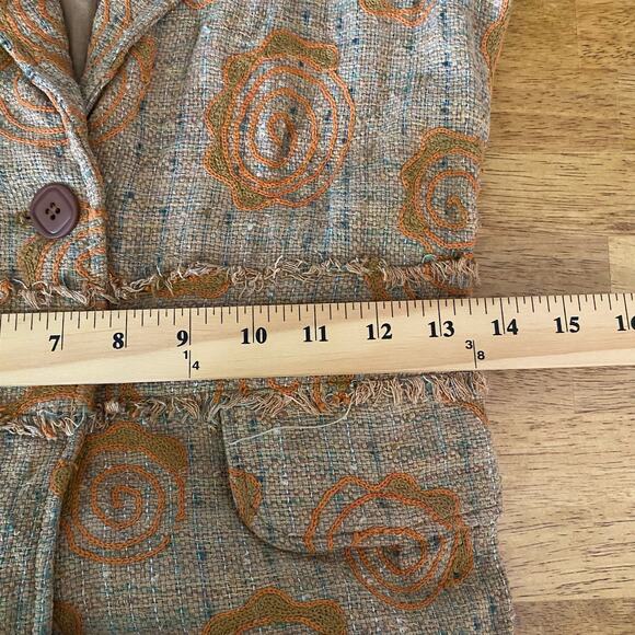 Pamela Brown Textured Floral Jacket Blazer Womens - Picture 13 of 16